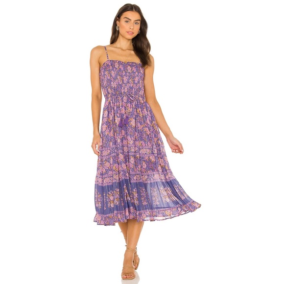 Spell Dresses & Skirts - Spell Juniper Shirred Strappy Dress in Violet XS